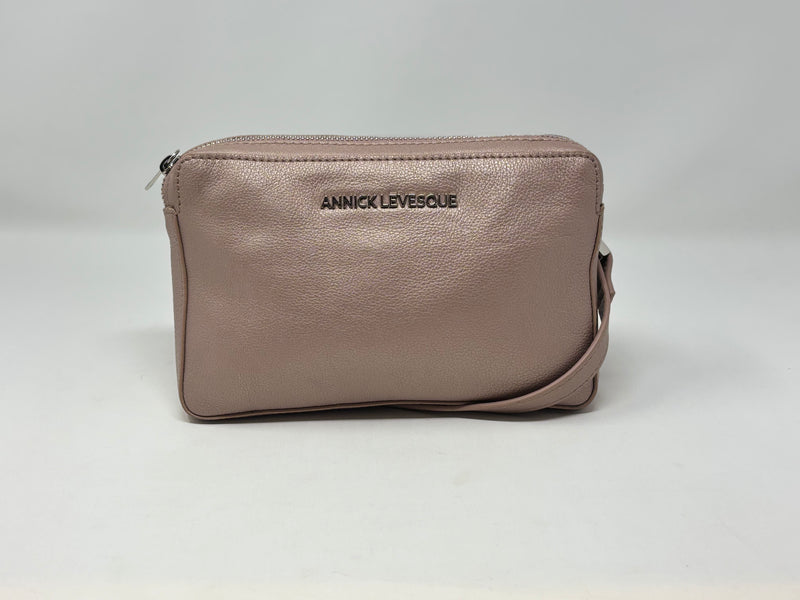 Petit sac bandoulière en Cuir Annie, Platine