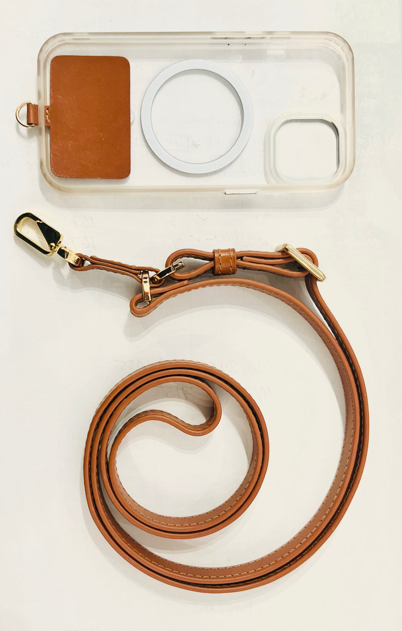 Bandouillère en cuir véritable pour téléphone/Genuine Leather strap for phone