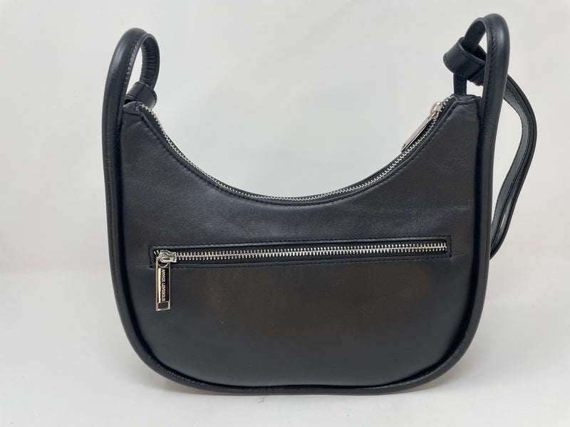 Petit Sac à Bandoulière en Cuir Noir, Sabrina