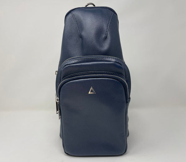 Sac bandoulière 3 en 1 Unisexe avec section pour carte RFID, Bleu marine, Gabriel