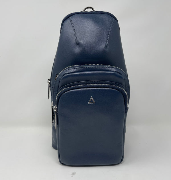 Sac bandoulière 3 en 1 Unisexe avec section pour carte RFID, Bleu marine, Gabriel