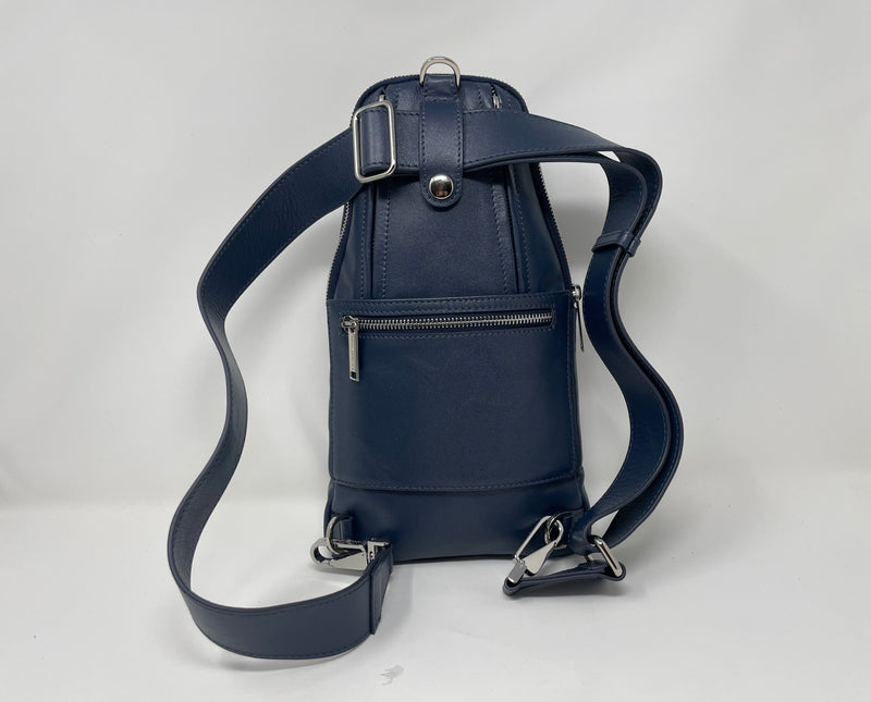 Sac bandoulière 3 en 1 Unisexe avec section pour carte RFID, Bleu marine, Gabriel