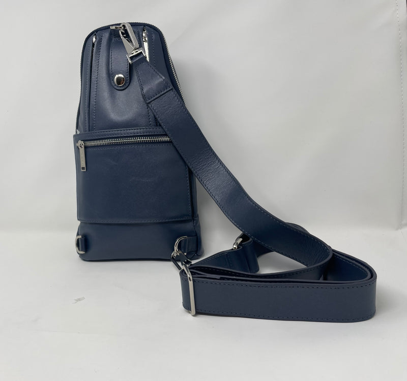 Sac bandoulière 3 en 1 Unisexe avec section pour carte RFID, Bleu marine, Gabriel