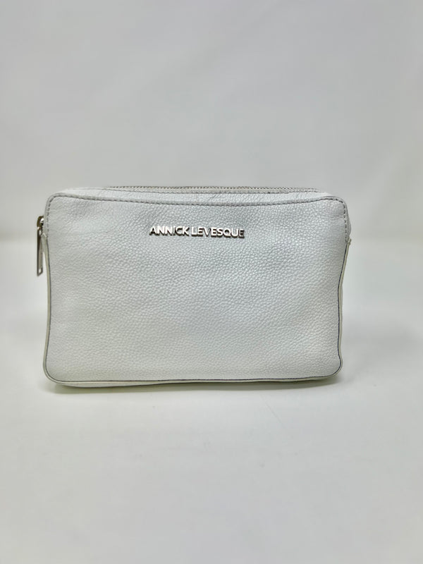 Petit sac bandoulière en Cuir Annie, Blanc