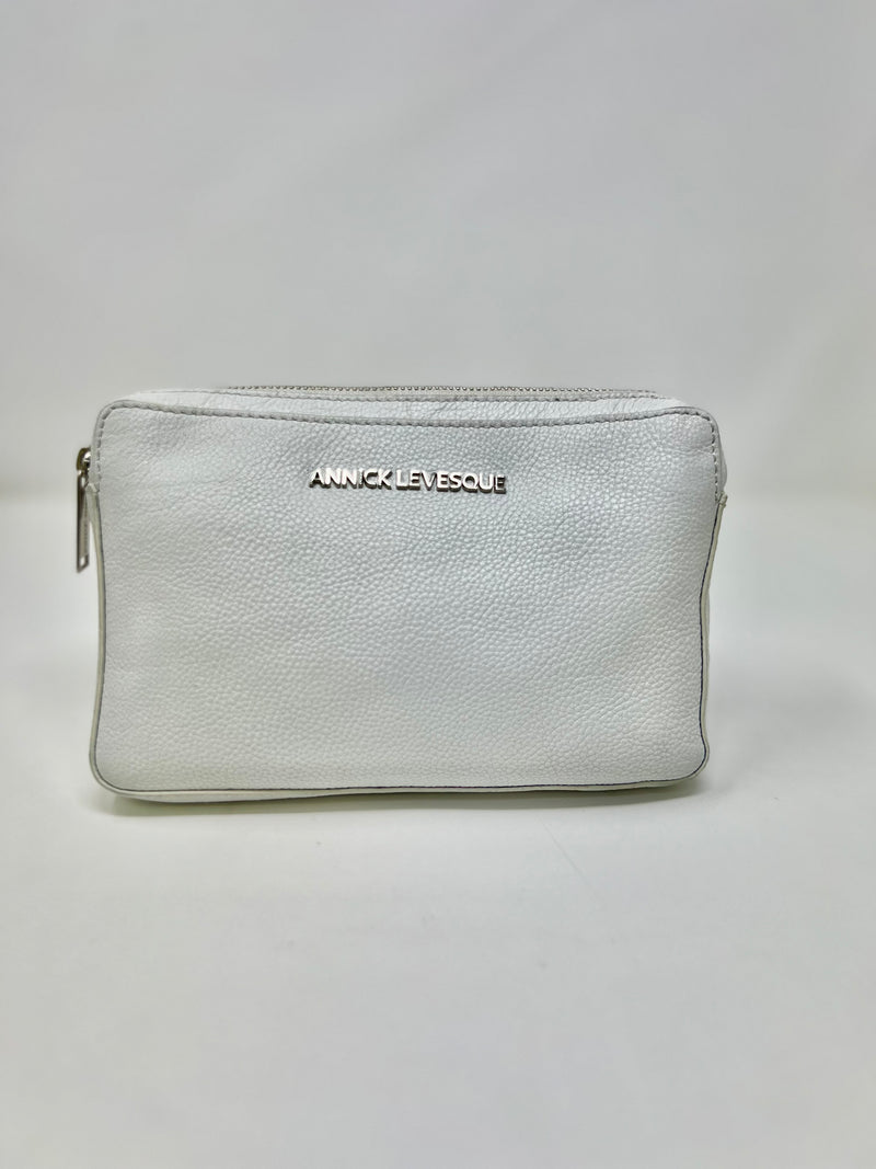 Petit sac bandoulière en Cuir Annie, Blanc