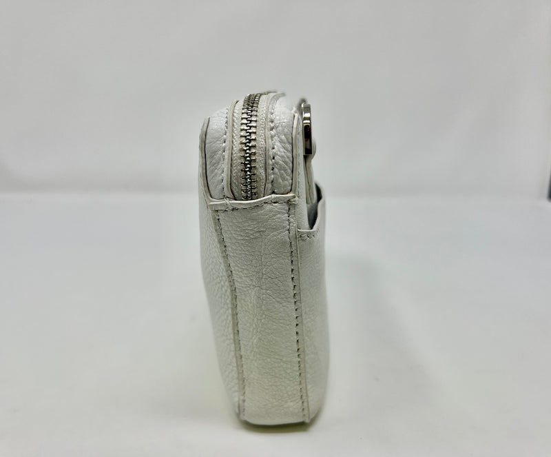 Petit sac bandoulière en Cuir Annie, Blanc