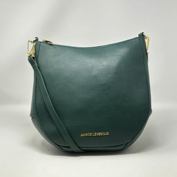 Sac à main en Cuir  Dark Green , 2-en-1, Isabelle