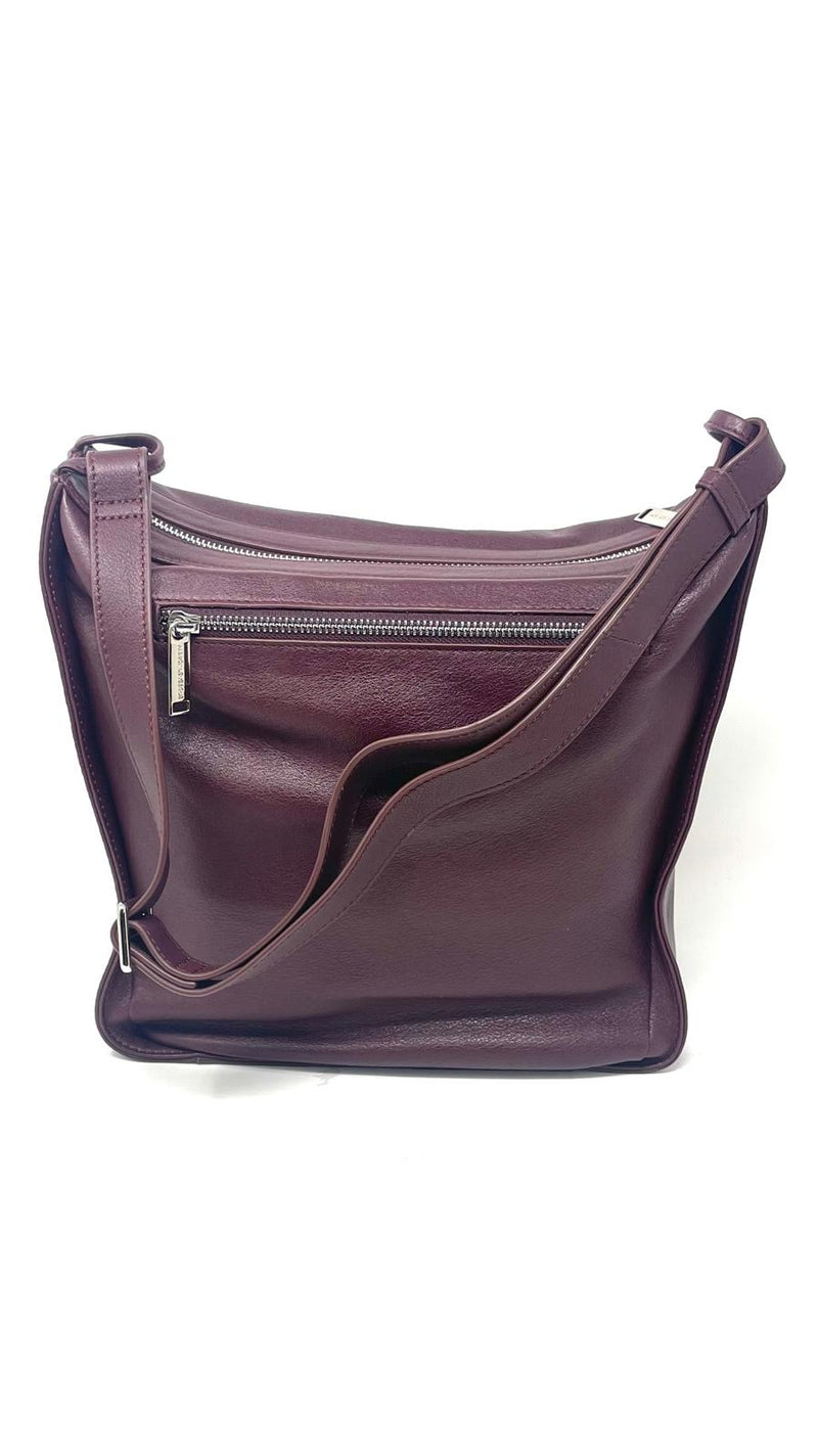 sac à main souple en bandoulière, Aubergine, Julie