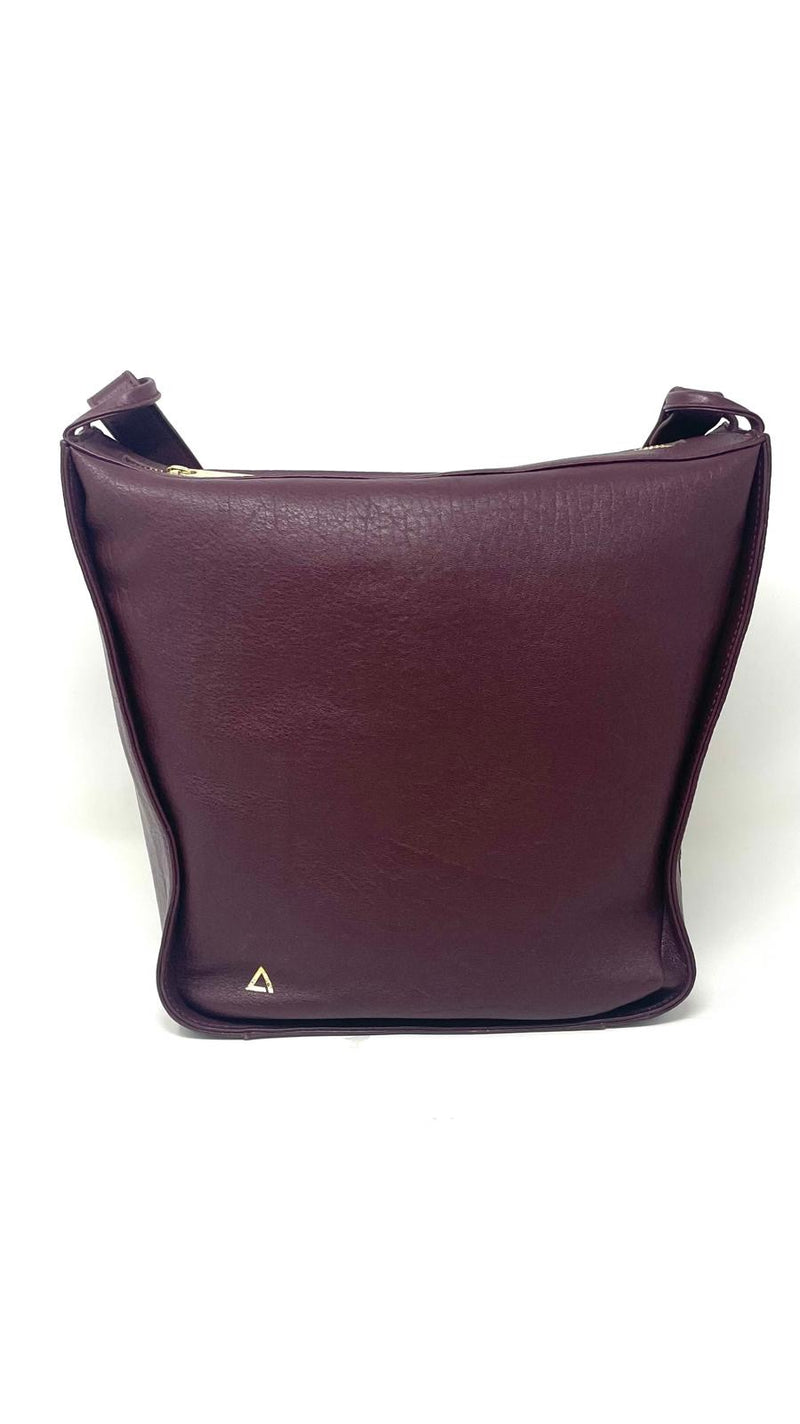 sac à main souple en bandoulière, Aubergine, Julie