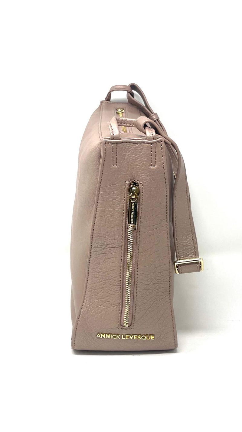 sac à main souple en bandoulière, rose platine, Julie