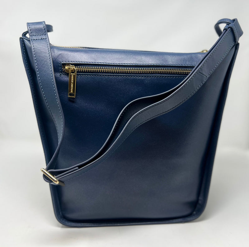 sac à main souple en bandoulière, Bleu marine, Julie