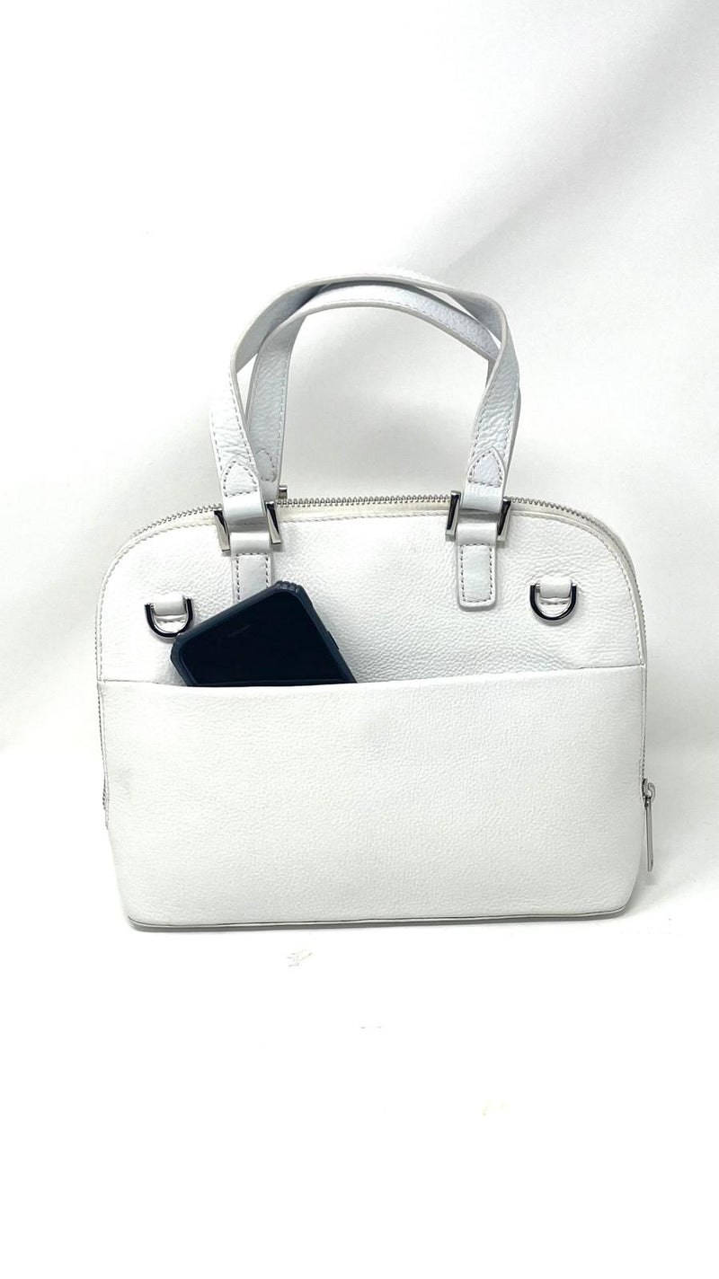 Sac à main en Cuir Justine, Blanc