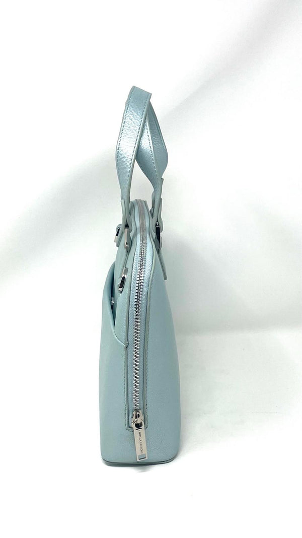 Sac à main en cuir Bleu Céleste, Justine