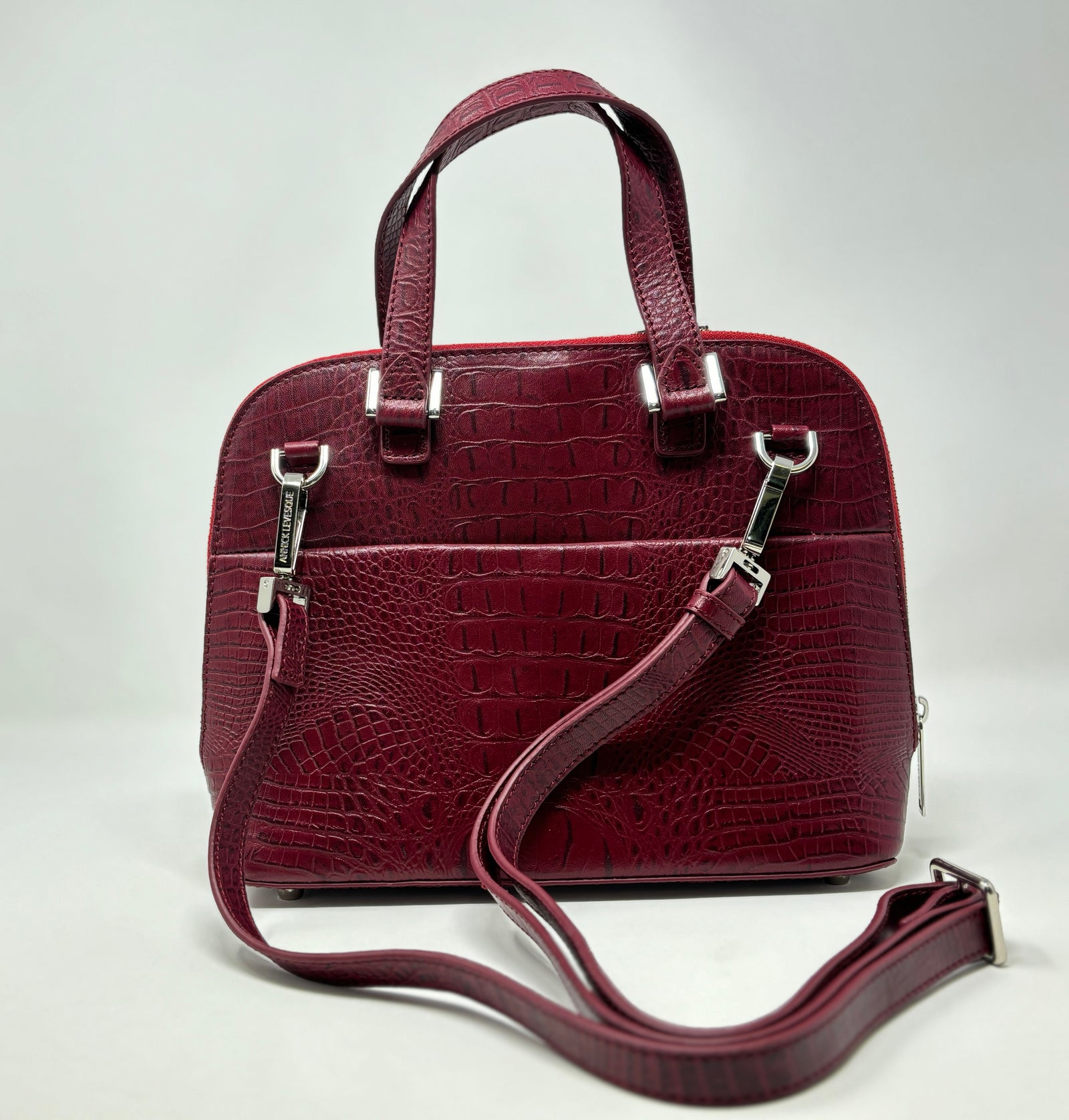 Sac à Main Femme Rouge Vin - Sac à épaule Raffiné, Taille Moyenne, Neuf Avec étiquettes