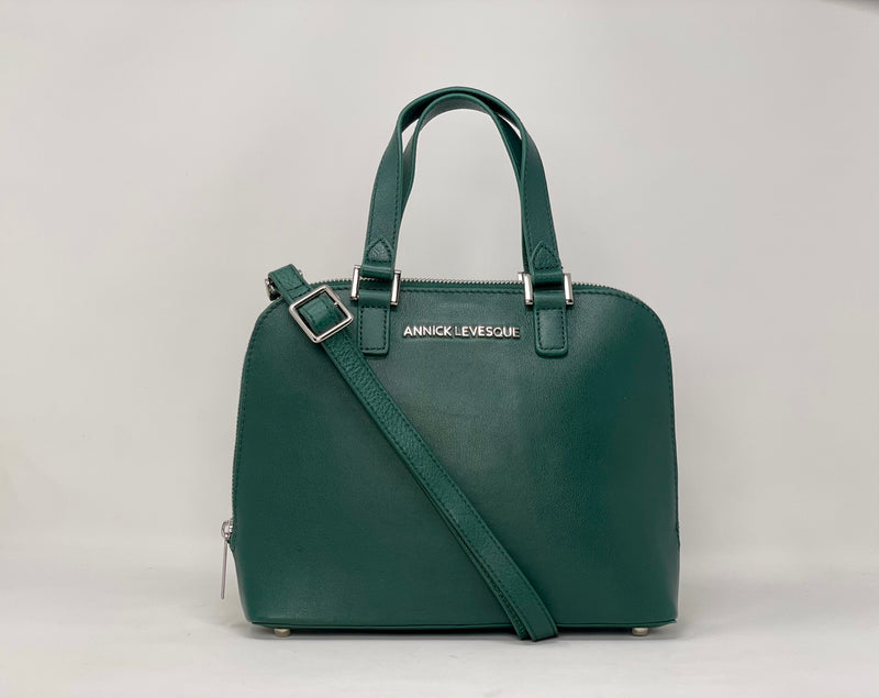 Sac à main en cuir Dark-Green, Justine