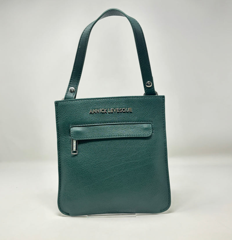 Sac à Main en Cuir véritable Dark Green, Lina