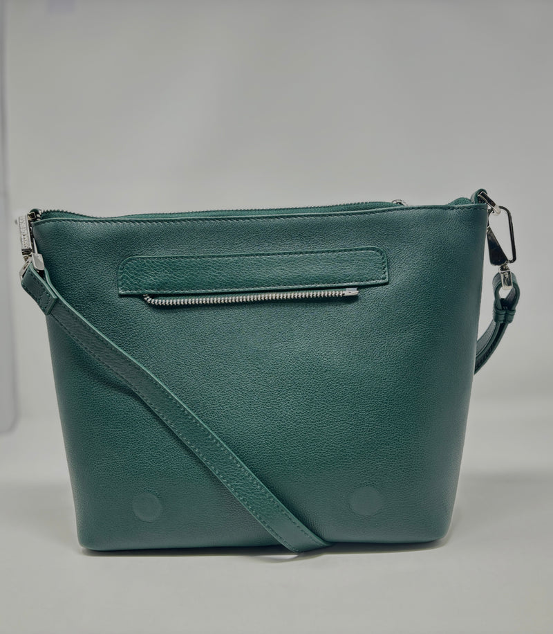 Sac à Main en Cuir véritable Dark Green, Lina