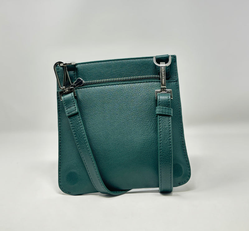 Sac à Main en Cuir véritable Dark Green, Lina
