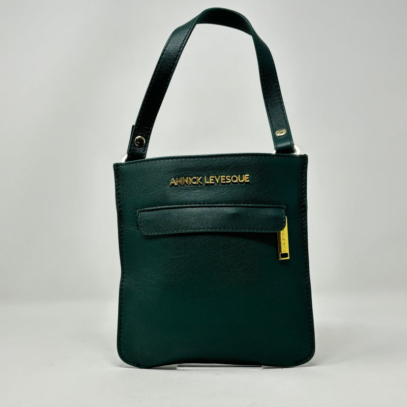 Sac à Main en Cuir véritable Dark Green, Lina
