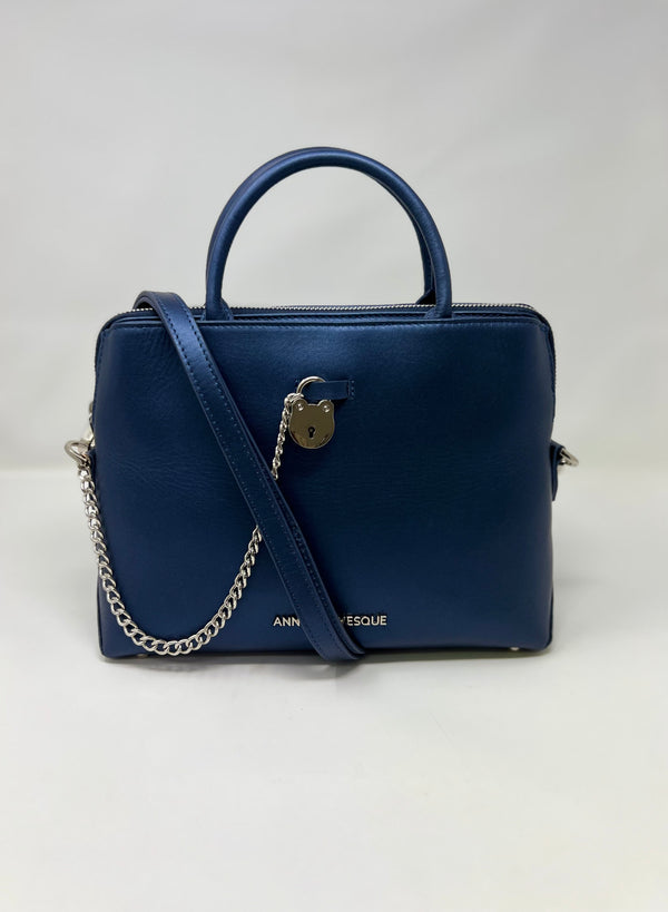 Sac à Main en Cuir Bleu marine, Miranda