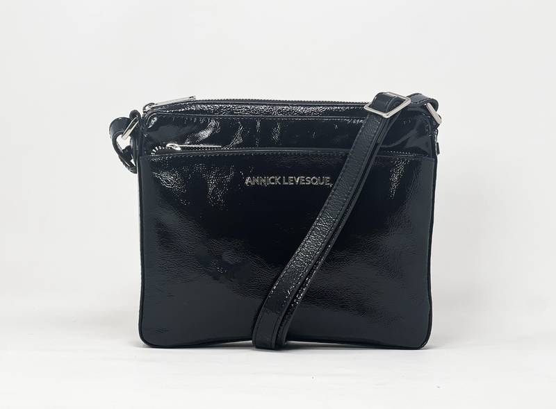 Sac à main de style sac à bandoulière "Crossbody", Sacoche Gisele petit noir vernis