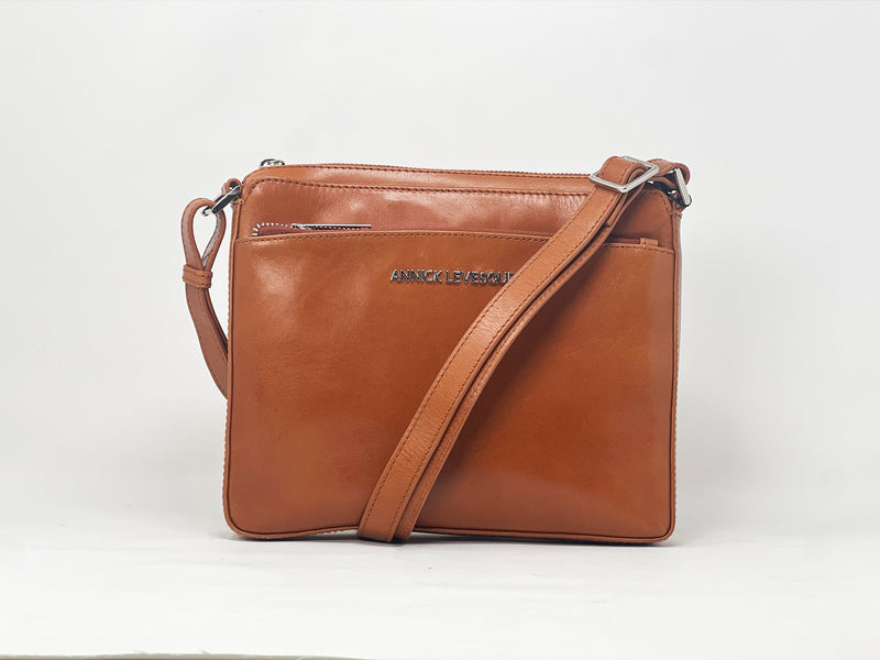 Sac à main de style sac à bandoulière "Crossbody", Sacoche Gisele petit Cognac