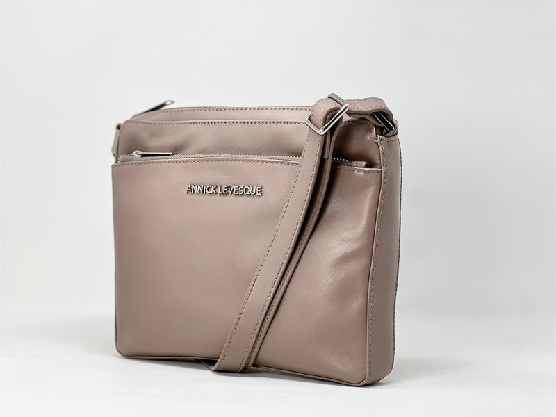 Sac à main de style sac à bandoulière "Crossbody", Sacoche Gisele petit Taupe