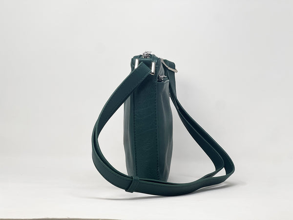 Sac à main de style sac à bandoulière "Crossbody", Sacoche Gisele petit vert forêt Teal