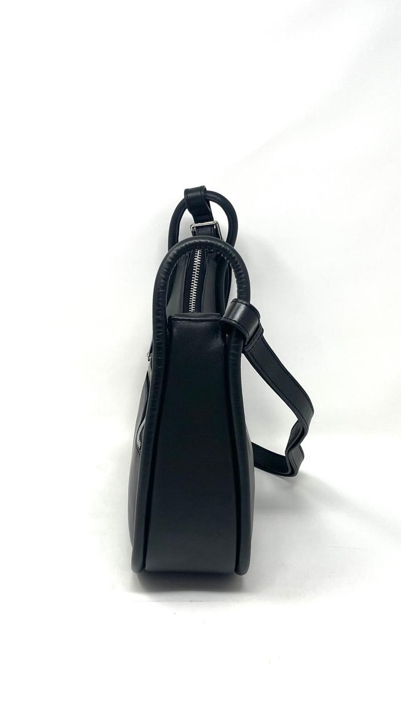 Petit Sac à Bandoulière en Cuir Noir, Sabrina