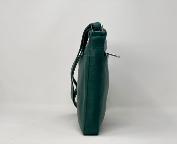 Sac à Bandoulière / Sacoche en cuir Dark-Green, Gisèle