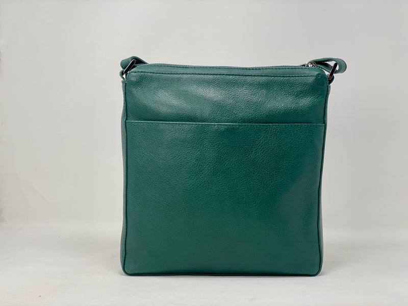 Sac à Bandoulière / Sacoche en cuir Dark-Green, Gisèle