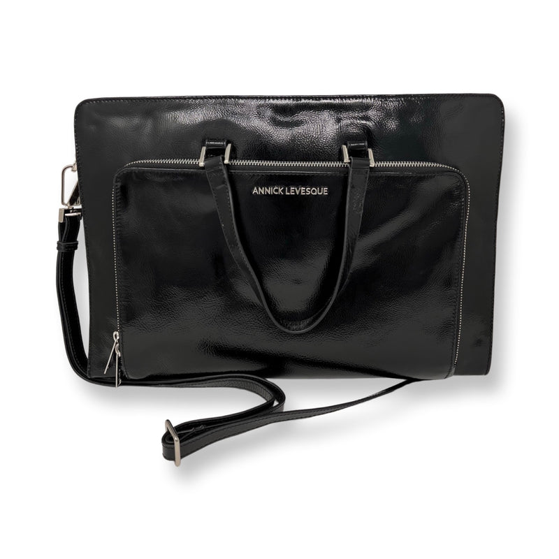 Sac pour ordinateur portable en cuir patin noir, Sac de travail pour femme, Elizabeth