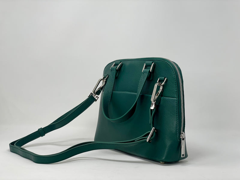 Sac à main en cuir Dark-Green, Justine