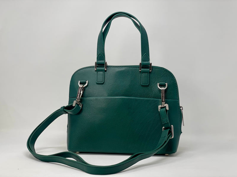 Sac à main en cuir Dark-Green, Justine