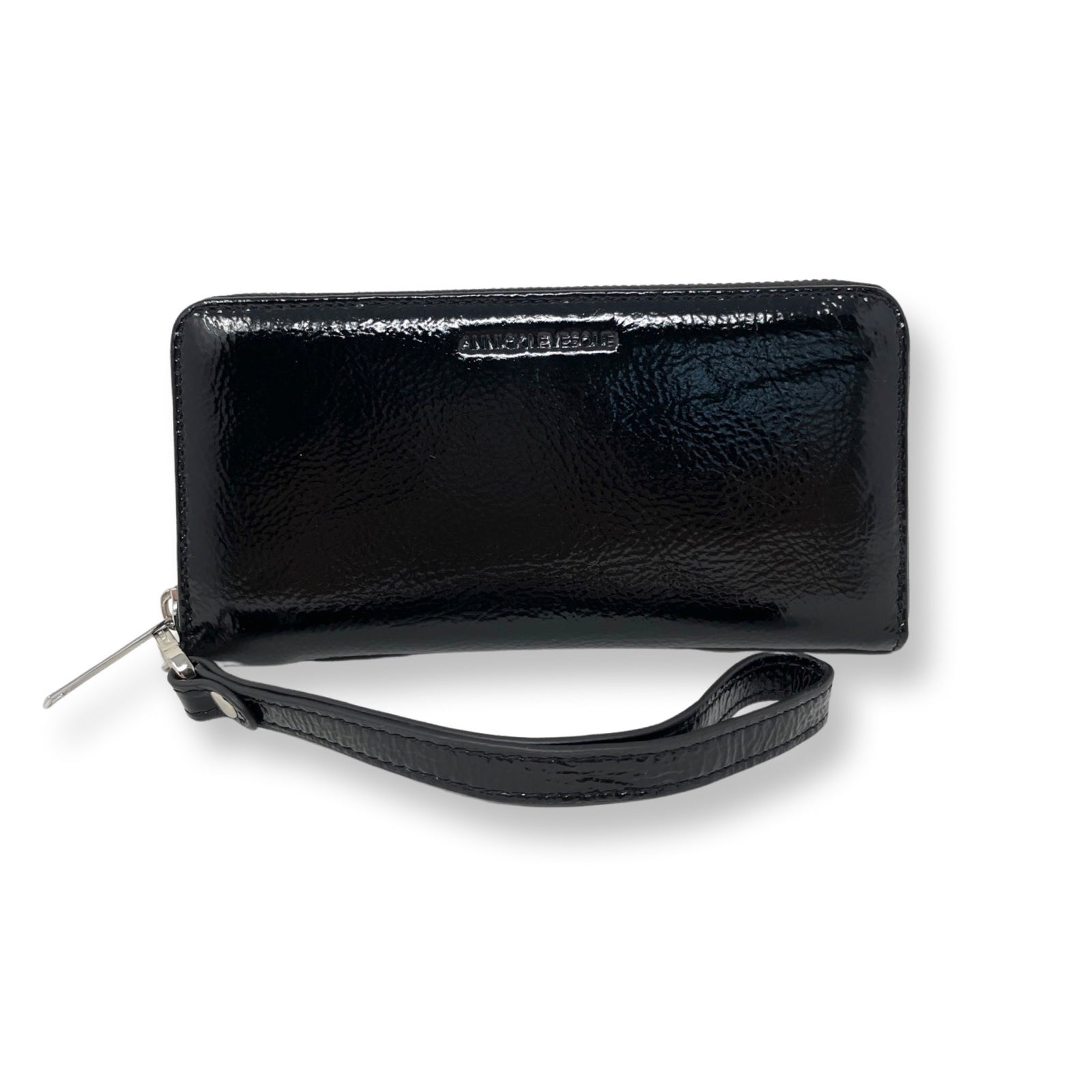 Petit Portefeuille en cuir vernis Carla, Noir