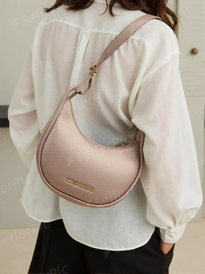 Petit Sac à Bandoulière en Cuir Champagne Vintage, Sabrina