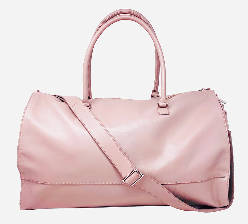 Grand Sac de Voyage-Housse en Cuir Véritable Rose, Frederick PRÉCOMMANDE SEULEMENT