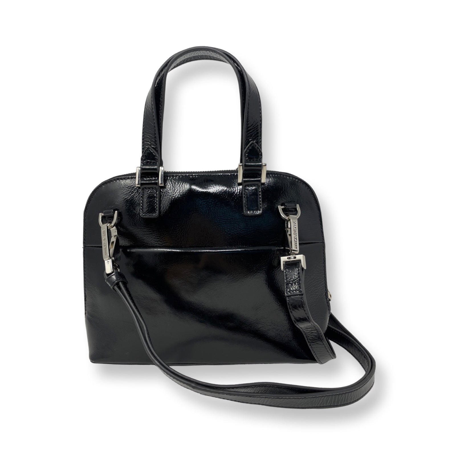 Sac à Main en Cuir Vernis Noir, Justine