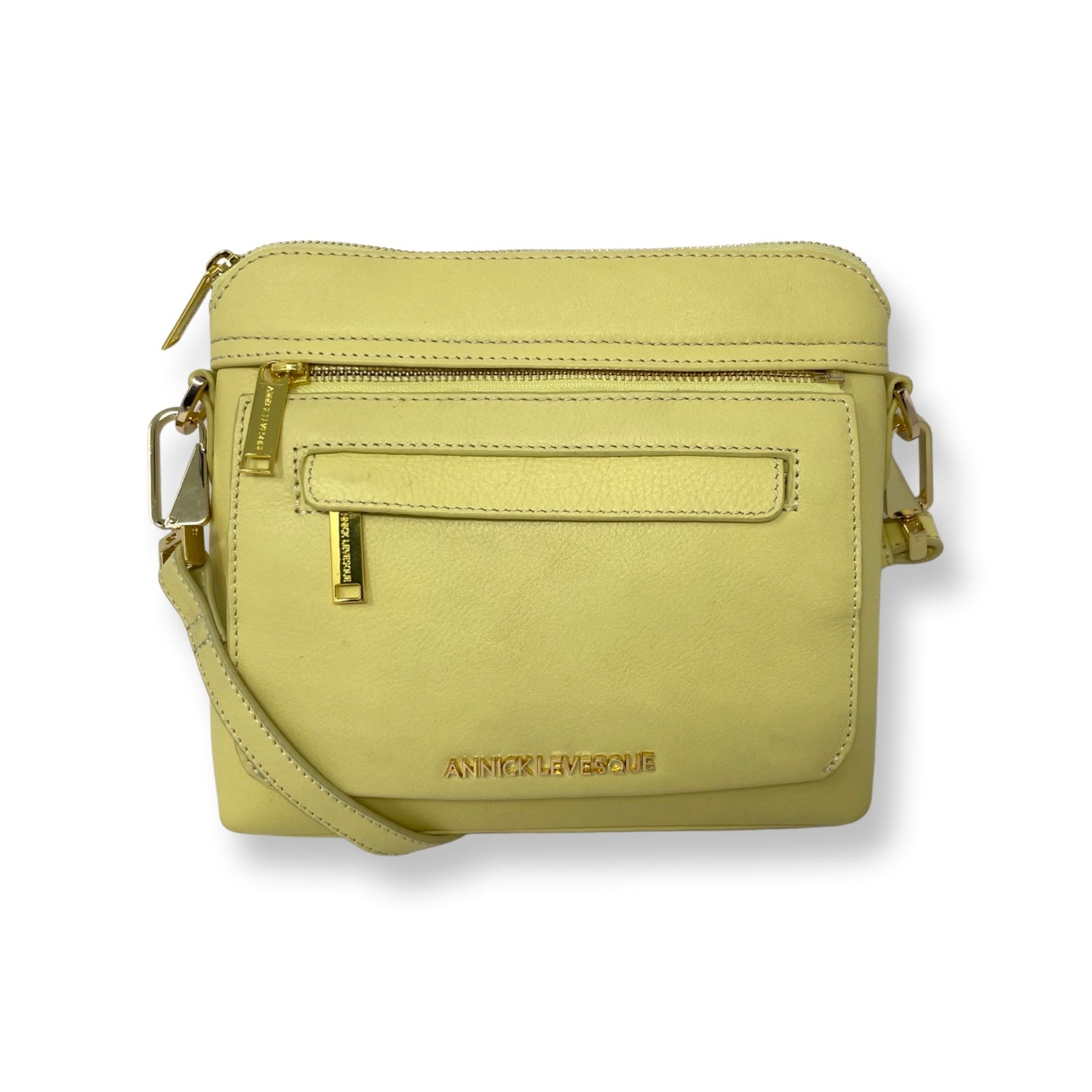 Cuir Sac A Bandouliere Jaune L'Indispensable Safran Sac