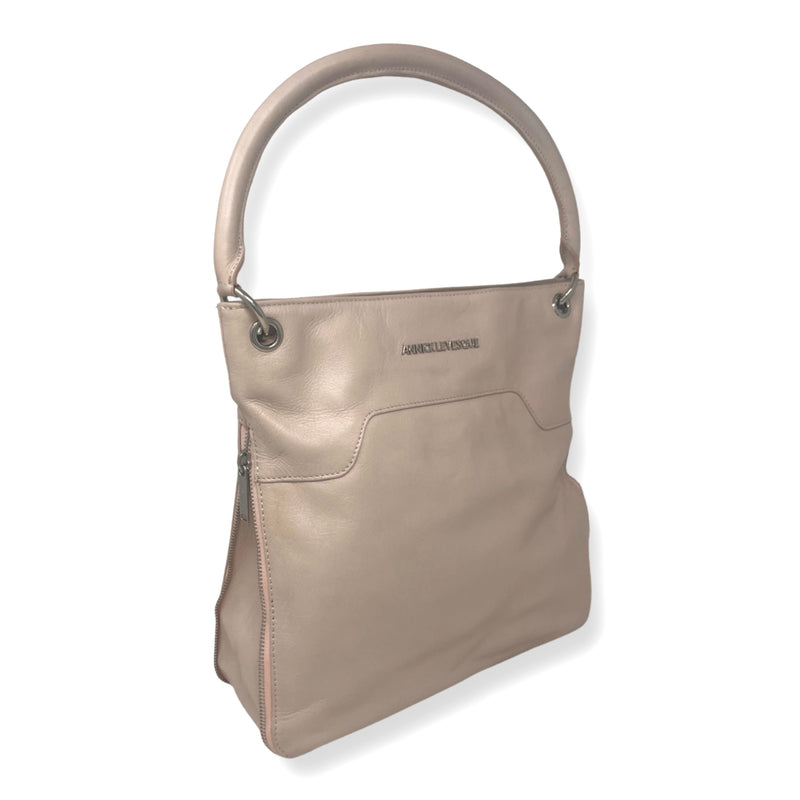 Sac à main en Cuir Rose poudre, Amelie